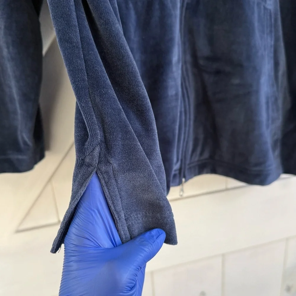 Jordan Hoodie Mens XL Blue Velour Full Zip Embroidered Jumpman Sweatshirt